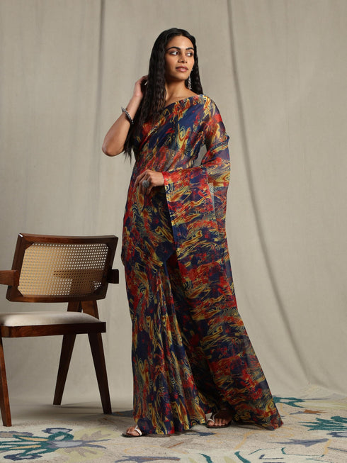 Vasthrlay Chiffon Unstitched Saree