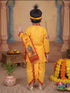 Krishna Makhan Chor Dress, Kurta, Dhoti, Mukut, Bansuri, Mala & Pataka Set