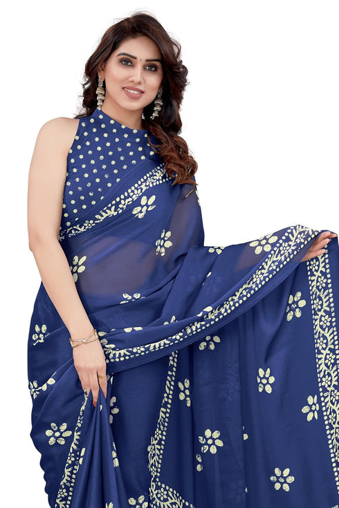 Vasthrlay Fashion Chiffon Printed Parrot Ethnic Wear