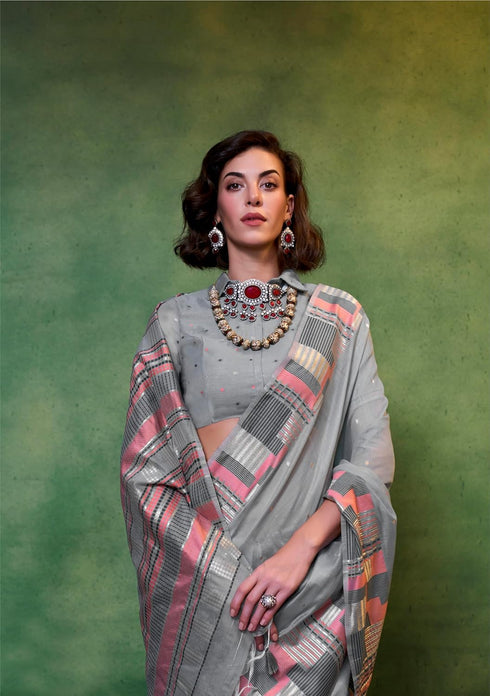 Vasthrlay Kanjivaram Cotton Unstitched Ethnic Wear
