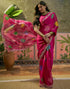 Vasthrlay Scalloped Embroidery Unstitched Lime Green Saree