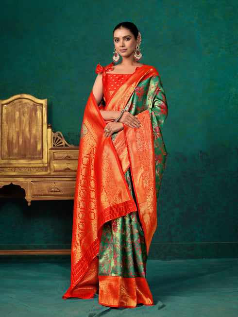 Vasthrlay Banarasi Floral Saree