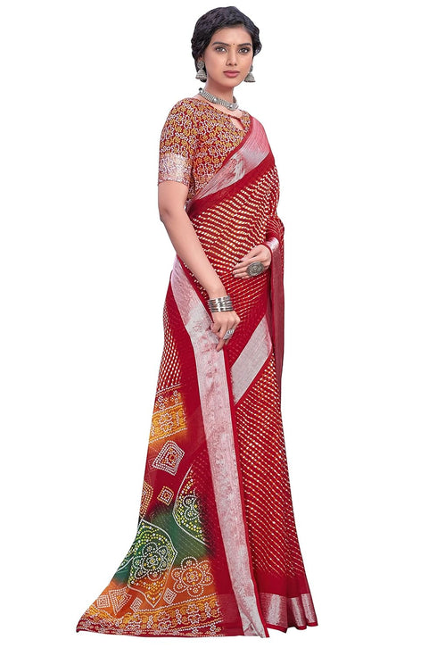 Vasthrlay Bandhani Chiffon Rani Ethnic Wear