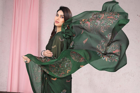 Vasthrlay Fashion Chiffon Printed Dusty Ethnic Wear