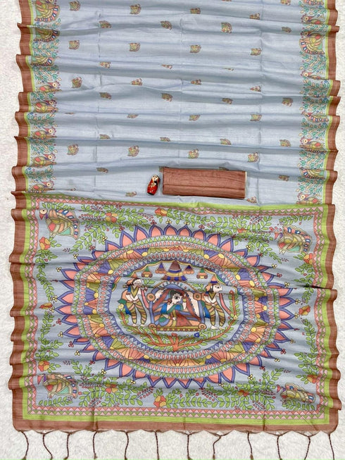 Vasthrlay Tussar Saree Madhubani