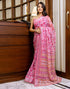 Vasthrlay Womens Printed Unstitched White Saree