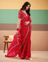 Vasthrlay Georgette Embroidery Unstitched Dark Green Saree