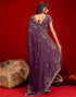Vasthrlay Georgette Embroidery Unstitched Maroon Saree