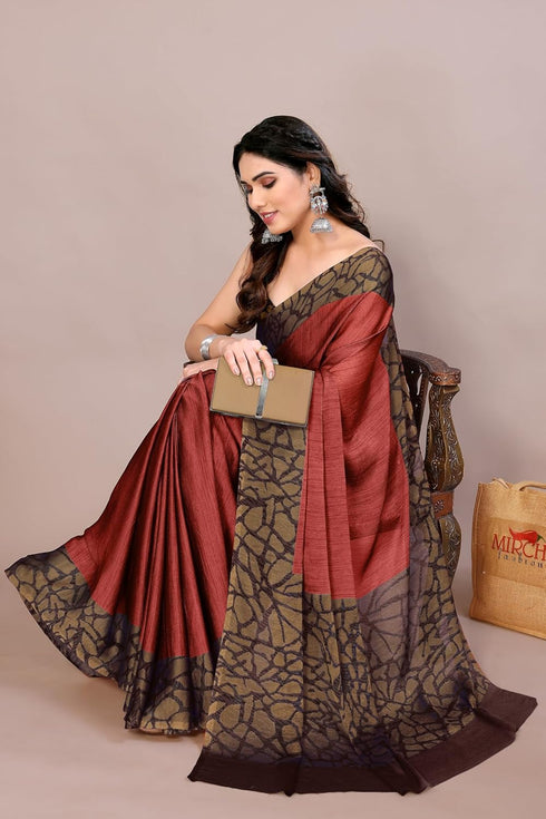 Vasthrlay Fashion Chiffon Abstrect Printed Ethnic Wear