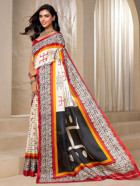 Vasthrlay White Saree
