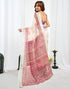 Vasthrlay Unstitched Readymade Traditional Pink Saree