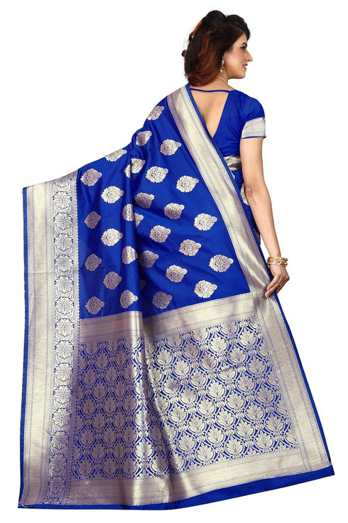 Vasthrlay Royal Blue San Pari Saree