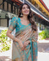 Vasthrlay Handloom Cotton Turquoise Saree
