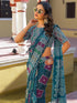 Vasthrlay Georgette Printed Navy Navy Blue Saree