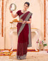 Vasthrlay Womens Embroidered Red Saree With Unstitched Blouse Piece