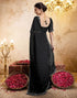 Vasthrlay Womens Georgette Unstitched Black Saree