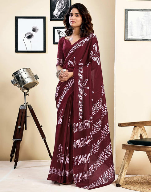 Vasthrlay Womens Printed Unstitched Dark Green Saree