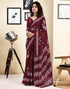 Vasthrlay Womens Printed Maroon Saree With Unstitched Blouse Piece