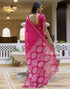 Vasthrlay Womens Printed Unstitched Green Saree