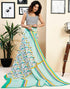 Vasthrlay Womens Printed Unstitched White Saree