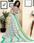 Vasthrlay Womens Printed White And Multi Saree With Unstitched Blouse Piece