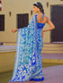 Vasthrlay Georgette Printed Navy Navy Blue Saree