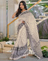 Vasthrlay Womens Printed Unstitched Beige Saree