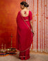 Vasthrlay Sequence Embroidery Unstitched Red Saree