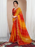 Vasthrlay Chiffon Bandhani Unstitched Yellow Saree