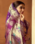 Vasthrlay Paithani Banarasi Magenta Saree With Unstitched Blouse Piece