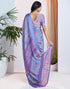Vasthrlay Womens Georgette Unstitched Peach Saree