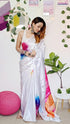 VasthrlayChanderi Printed Unstitched Cotton White Free Ethnic Wear
