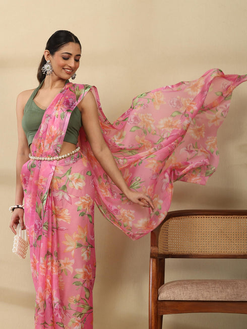 Vasthrlay Chiffon Floral Saree
