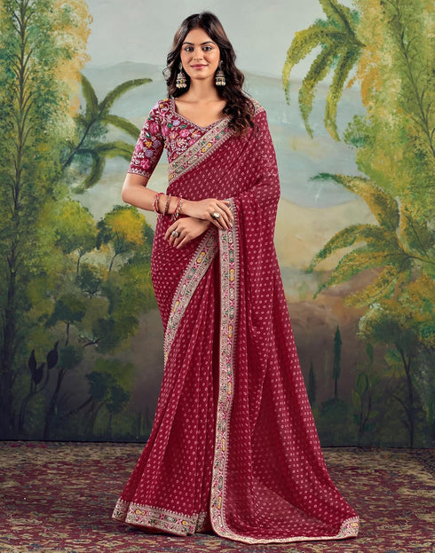 Vasthrlay Embroidery Traditional Unstitched Violet Saree