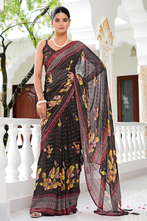 Vasthrlay Fashion Georgette Geometric Printed Ethnic Wear