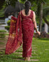 Vasthrlay Georgette Bandhani Unstitched Maroon Saree