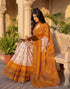 Vasthrlay Womens Printed Unstitched Peach Saree