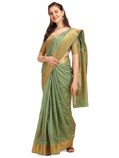 Vasthrlay Multicolor Embroidered Saree