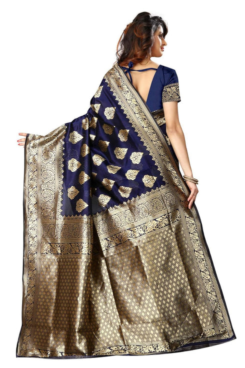 VasthrlayRoyal Blue San Pari Saree