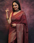 Vasthrlay Banarasi Kanjivaram Unstitched Teal Saree