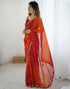Vasthrlay Chiffon Bandhani Unstitched Red Saree