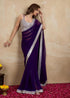 Vasthrlay Georgette Embroidery Unstitched Purple Ethnic Wear