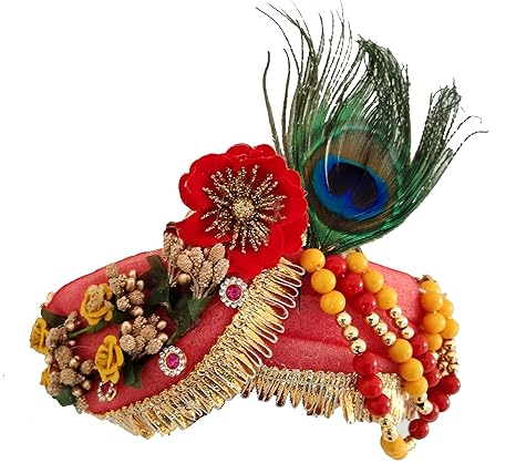 Pakhi Satin Little Krishna Dhoti Dupatta Set With Pagdi