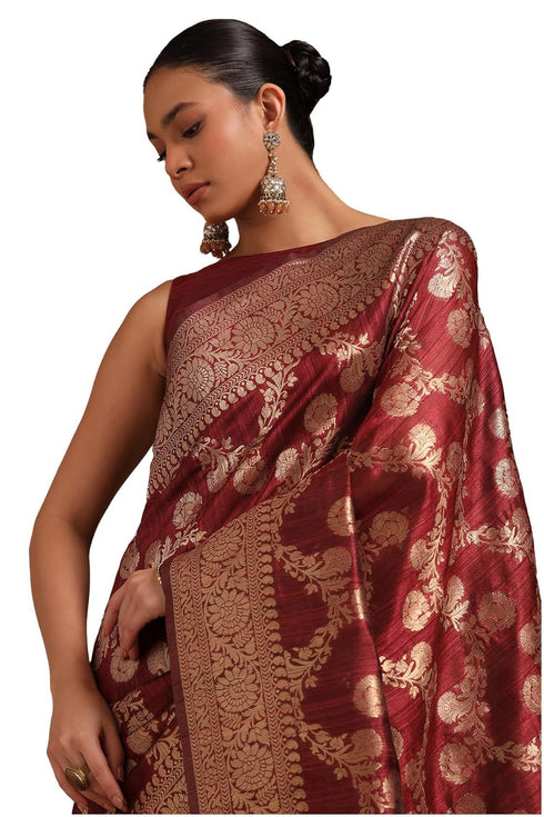 Vasthrlay Beige Tussar Floral