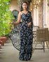 Vasthrlay Chiffon Bandhani Unstitched Olive Green Saree
