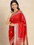 Vasthrlay Jacquard Traditional Unstitched Red Ethnic Wear