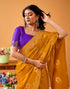 Vasthrlay Weaving Printed Unstitched Maroon Saree