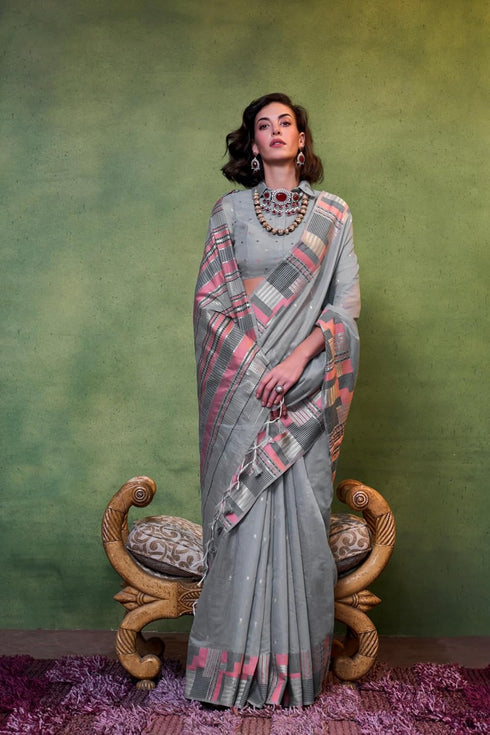 Vasthrlay Kanjivaram Cotton Unstitched Ethnic Wear