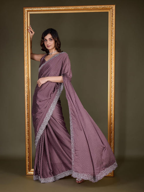 Vasthrlay Rangoli Siroski Embroidery Lightbrown Ethnic Wear