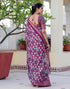 Vasthrlay Womens Printed Wine Saree With Unstitched Blouse Piece